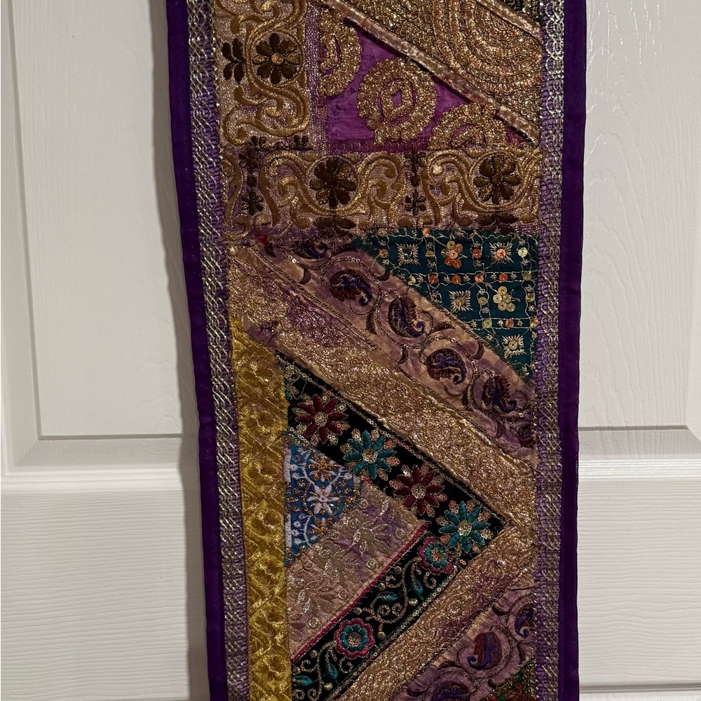 Purple and Gold Tapestry Wall Hanging